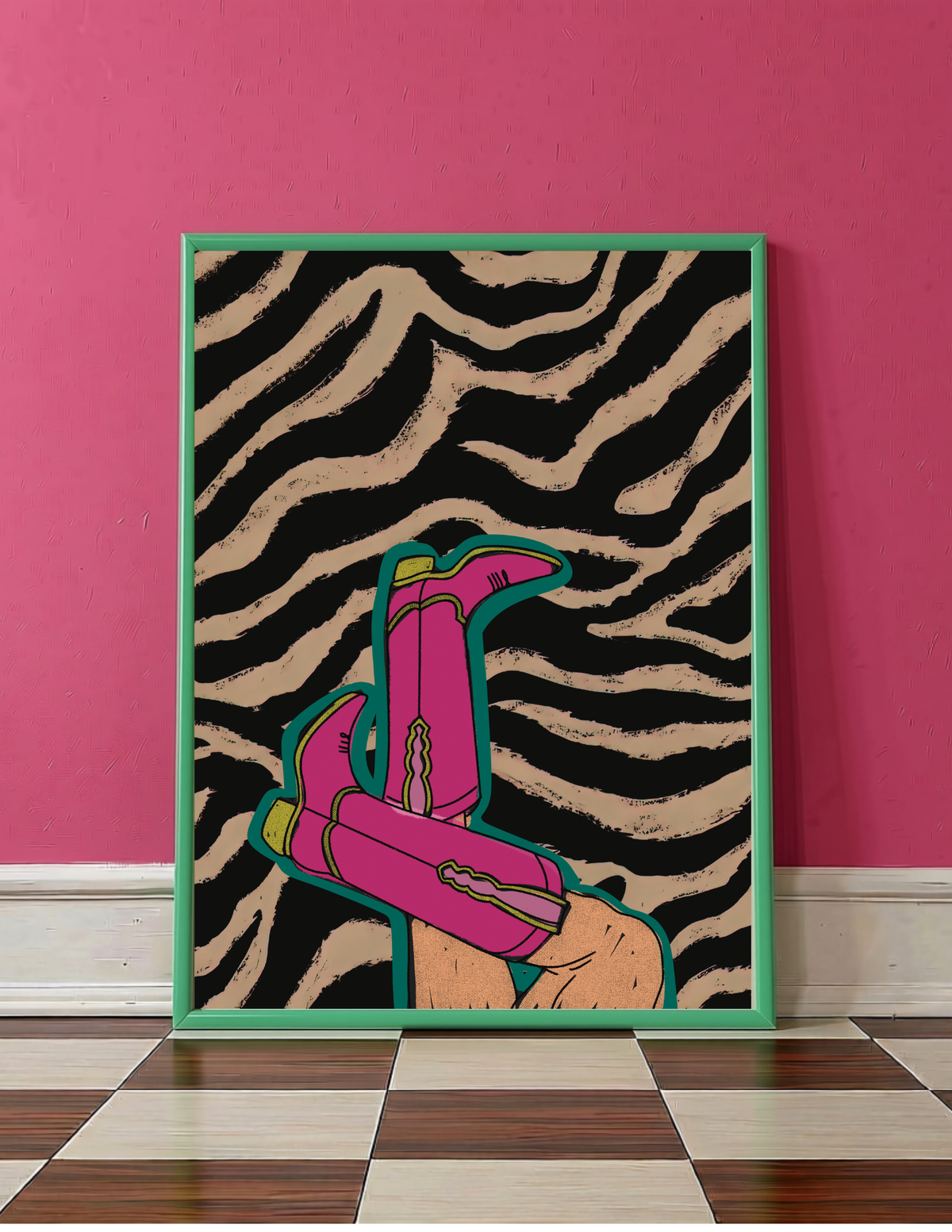 Hot Pink & Zebra! - Art Print