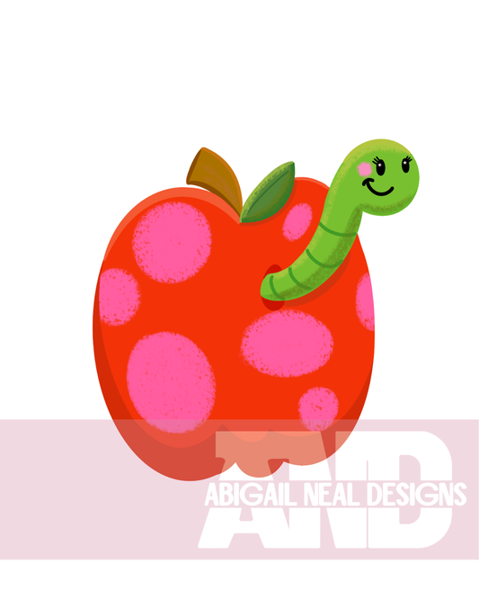 Worm in an Apple! - PNG