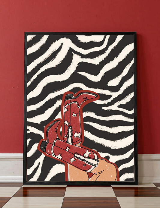Go Red & Black! - Art Print