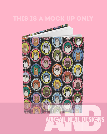 Whimsical Cat Portraits - Seamless Pattern