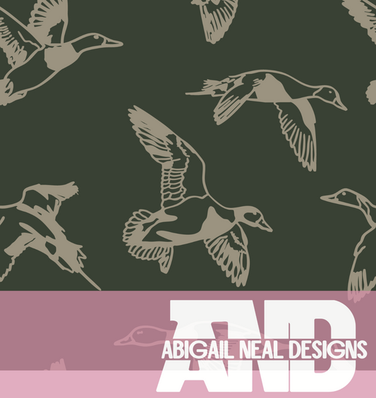 Ducks In Flight Microprint- Seamless Pattern