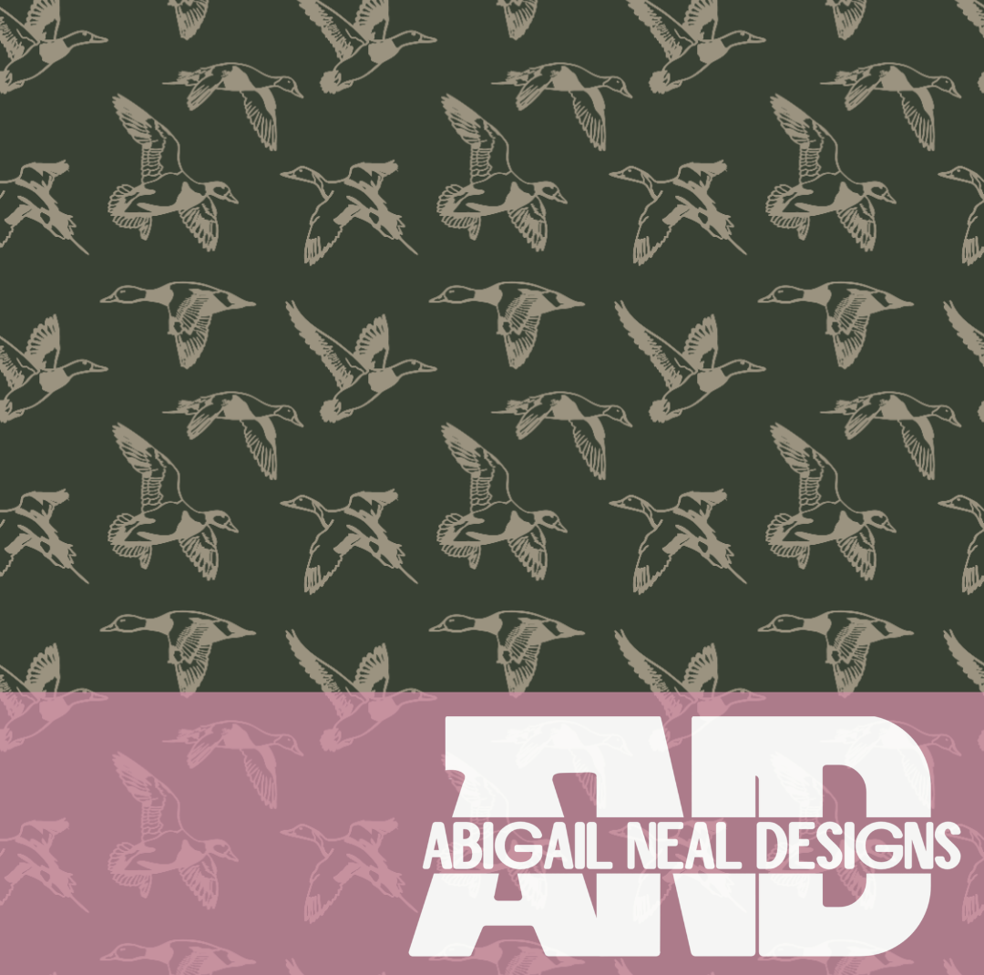 Ducks In Flight Microprint- Seamless Pattern