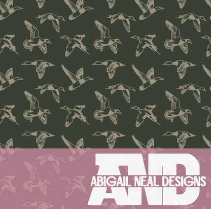 Ducks In Flight Microprint- Seamless Pattern